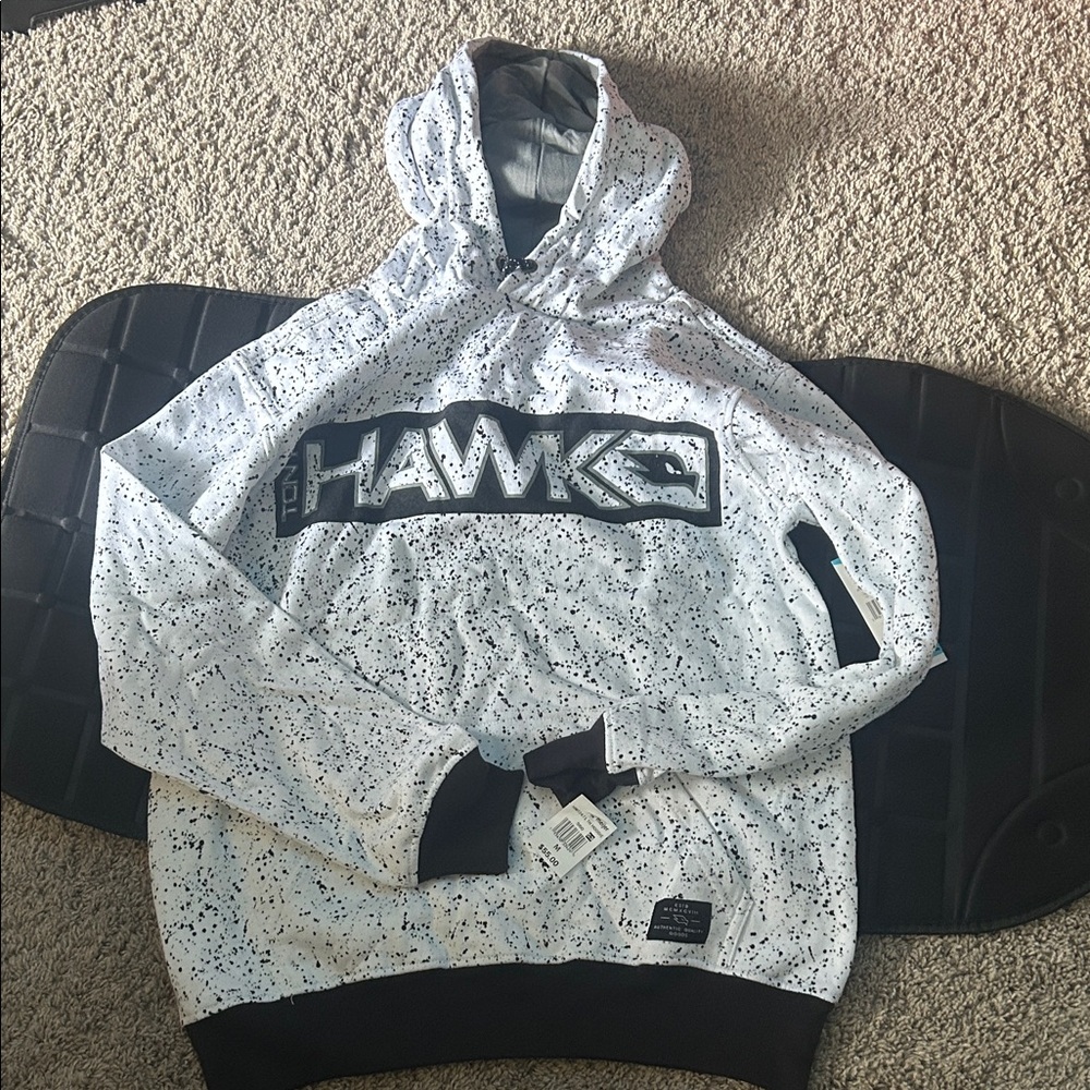 Tony hawk Men's Speckled Hoodie in White and Black